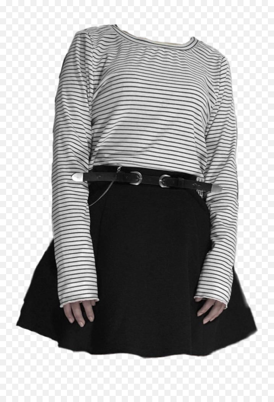 Skirt Shirt Belt Dress Grunge Goth - Goth Outfit Png Emoji,Emoji Shirt And Skirt
