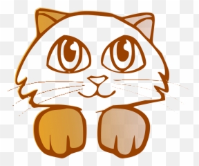 Kitten Brown Orange Cat Domestic - Cartoon Clipart Black And White Emoji