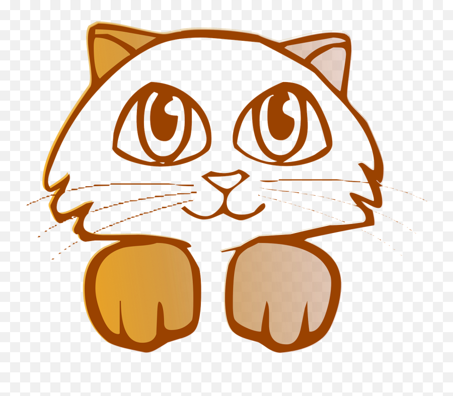 Kitten Brown Orange Cat Domestic - Cartoon Cat Clipart Black And White Emoji,Sleeping Cat Emoji