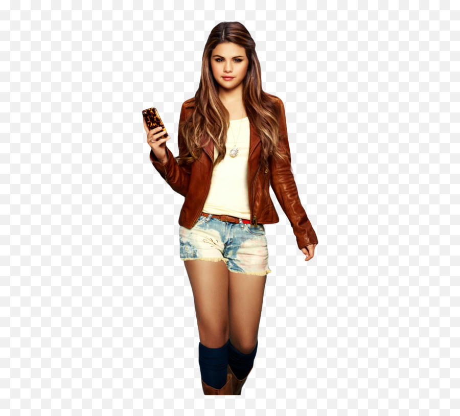 Selena Gomez Vector Royalty Free Stock - Brown Selena Gomez Leather Jacket Emoji,Selena Emoji