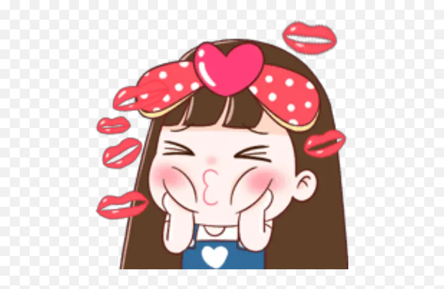 Momo Girl Emoji Stickers For Whatsapp - Cartoon,Pink Girl Emoji