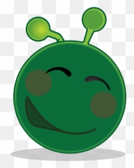 Smiley Green Alien Flustered - Smiley Emoji,Cat Emoticon