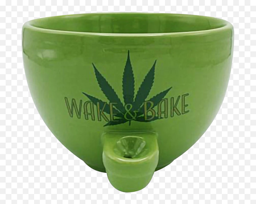 Wake Bake Ceramic Cereal Bowl Pipe - Bowl Of Green Cereal Emoji,Cereal Emoji