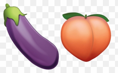 Eggplant Peach Emoji Sticker - Transparent Peach Emoji Png,Peach Emoji Png