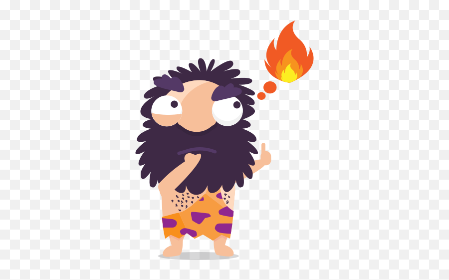 Cave Man Emoticon Emoji Sticker Thinking Fire Free - Emoji Stickers Music Png,Fir Emoji