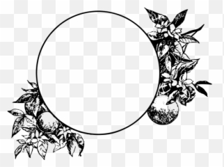 Fruit Frame - Border Black And White Floral Emoji,Peach Emoji Change