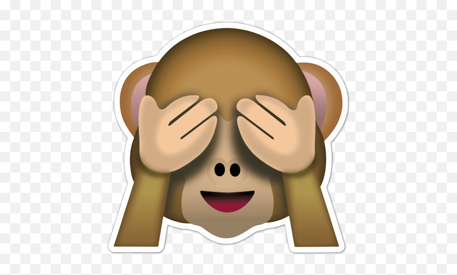 Sticker Emoticon Emoji See - Monkey Covering Eyes Emoji Png,Emoji Bedroom