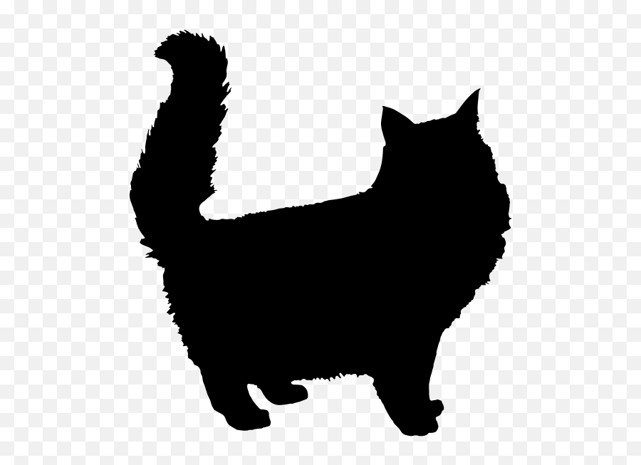 Fluffy Cat Silhouette - Maine Coon Cat Silhouette Emoji,New Emojis 2017