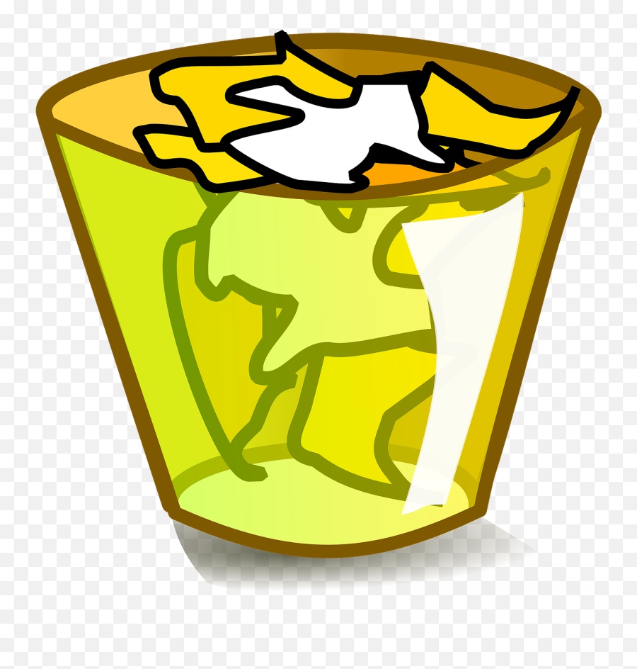 Trashcan Trash Garbage Scrap Yellow - Bathroom Trash Clip Art Emoji,Download Dirty Emojis