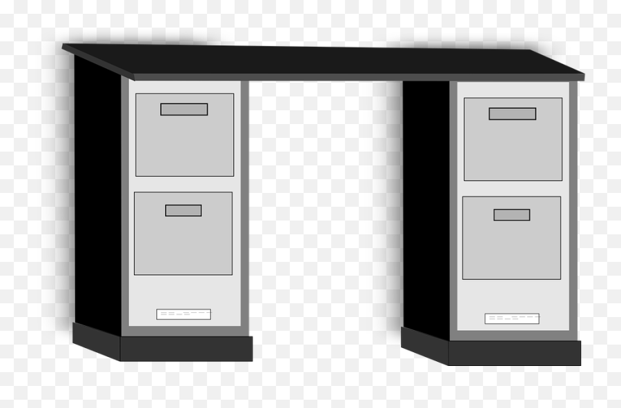 Gambar Laci Mebel Gratis - Black And White Office Desk Clipart Emoji,Emoticon Bedding