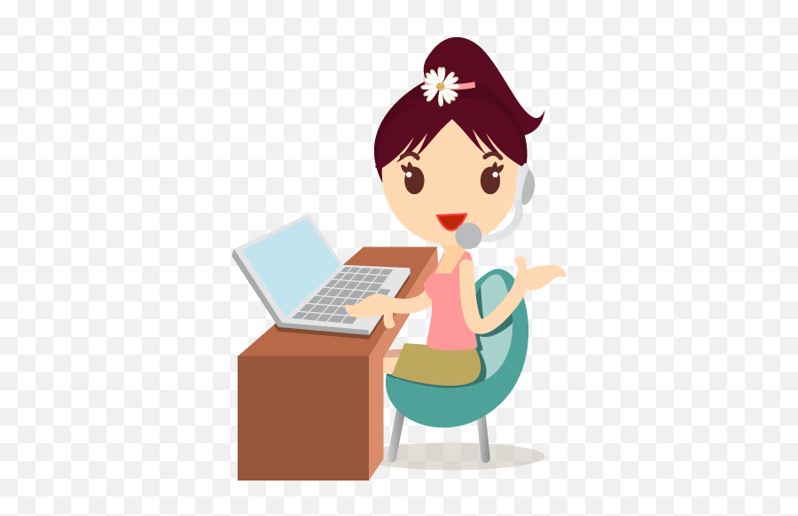 Callcenter Girls Flower Icon - Icon Call Center Girl Emoji,Desk Girl Emoji