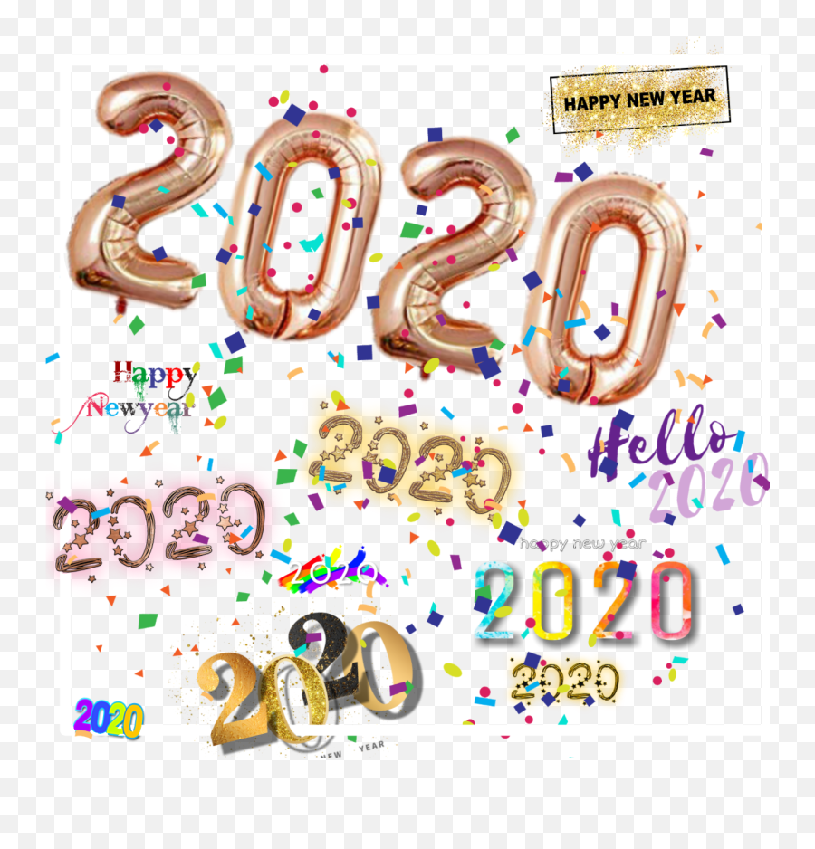 2020 Happy New Year - Clip Art Emoji,Happy New Year Emoji Art