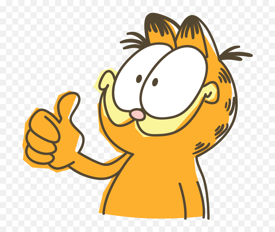 Thumbs Up Clipart Png - Garfield Line Messaging Sticker Cartoon With Thumbs Up Emoji,Emoticons Thumbs Up