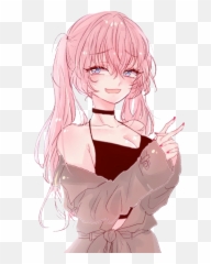 Anime Manga Girl Cute Kawaii Pink Hair - Cute Anime Girl Pink Hair Emoji,Pink Hair Emoji