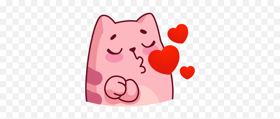 Cat Emoji - Stickers For Whatsapp Cartoon,Cat With Heart Emoji