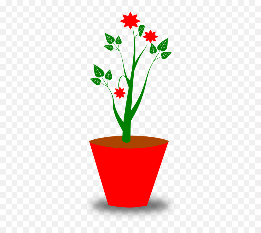 Free Red Flower Flower Vectors - Flower Pot Clipart Png Emoji,Cherry Blossom Emoji