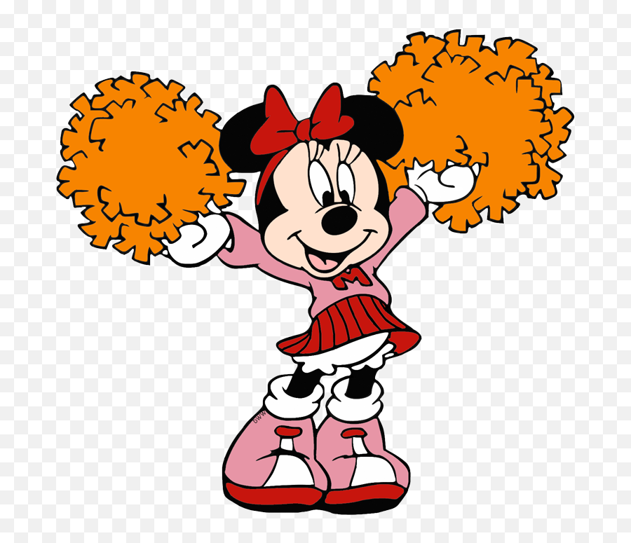 Clip Art Of Cheerleader Minnie Mouse - Minnie And Mickey Good Morning Gif Emoji,Cheerleader Emoji