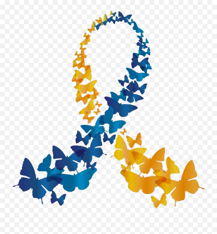 Butterflies Ribboon Sticker By Bobbie St Andre - Decorative Emoji,Down Syndrome Emoji