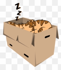 Free Tired Wheel Vectors - Cat Sleeping In A Box Clipart Emoji