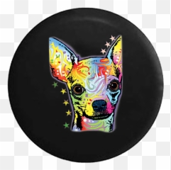 Spare Tire Cover Neon Artistic Chihuahua Small Dog Camperfor Suv Or Rv - Colourful Dog Emoji,Chihuahua Emoji