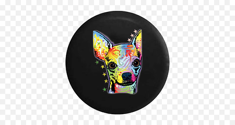 Spare Tire Cover Neon Artistic Chihuahua Small Dog Camperfor Suv Or Rv - Colourful Dog Emoji,Chihuahua Emoji