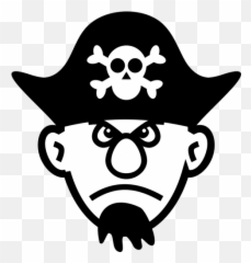 Gran Nariz Joven Pirata Barba - Simple Pirate Clip Art Emoji
