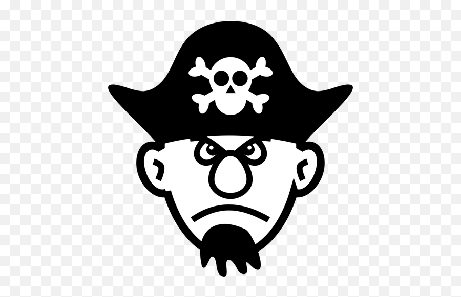 Gran Nariz Joven Pirata Barba - Simple Pirate Clip Art Emoji,Emoticonos Para Twitter