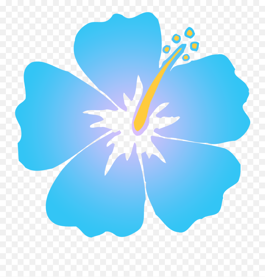 707 Hibiscus Flower Free Clipart - Blue Hawaiian Flowers Clipart Emoji,Hibiscus Emoji