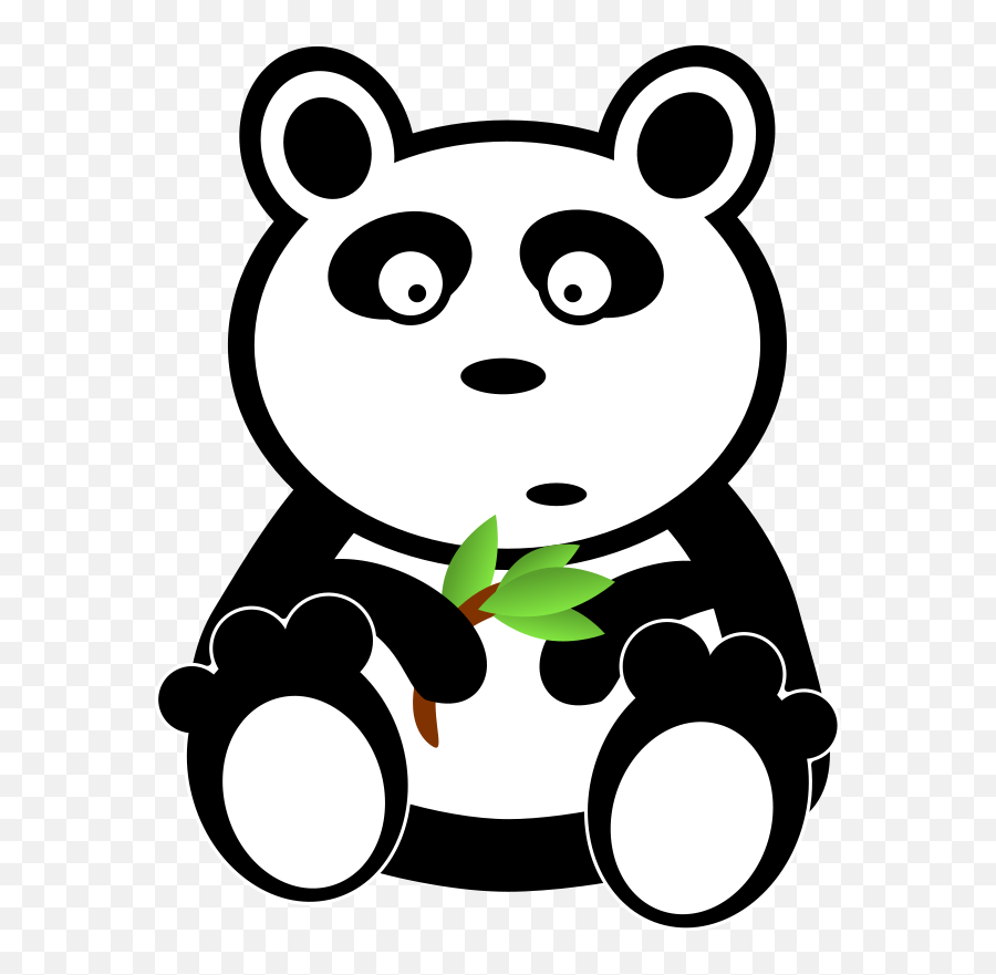 Clipart Panda Bamboo Forest Art - Panda Bear Clipart Black And White Emoji,Man Knife Pig Cow Emoji