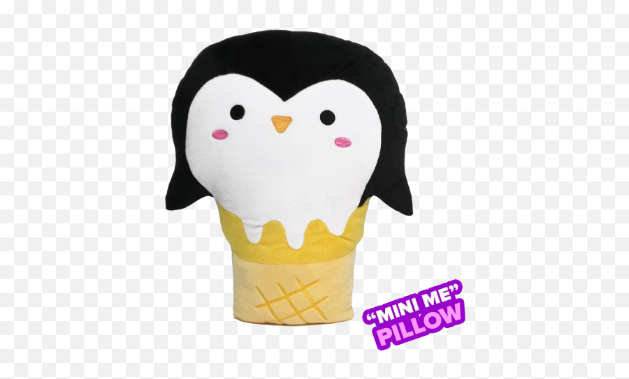 Mini Penguin Cone Scented Foodie Pillow - Penguin Ice Cream Cone Emoji,Ice Cream Emoji Pillow