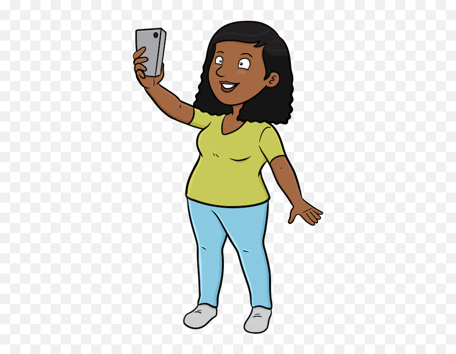 Black Girl Edition - Girl Taking Selfie Cartoon Png Emoji,Black Girl Emoji App