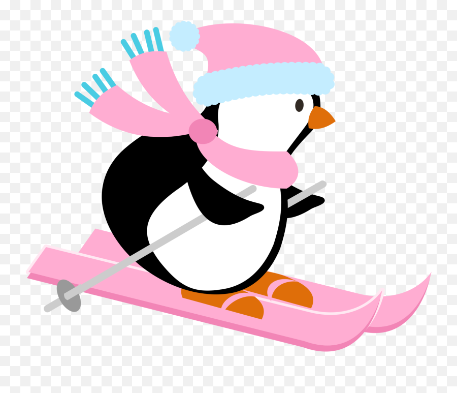 Skiing Penguin - Penguin Ski Clipart Png Emoji,Ski Glasses Emoji