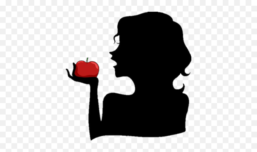 Silhouette Character Woman Girl Apple - Desenho De Mulher Comendo Maca Emoji,Apple Emoji Girl