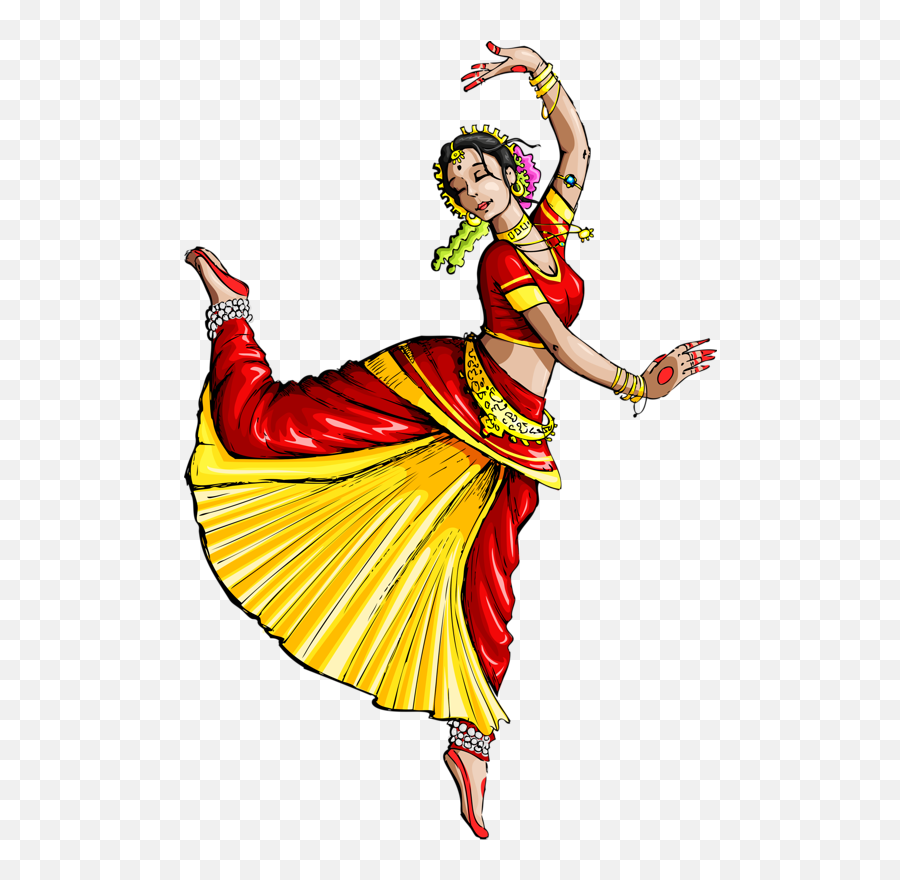 Dance In India Indian Classical Dance - Easy Indian Dance Drawing Emoji,Red Dress Dancer Emoji