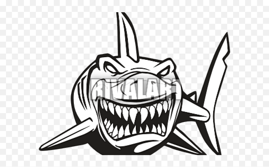 Drawn Tiiger Open Mouth - Shark Open Mouth Clip Emoji,Shark Emojis