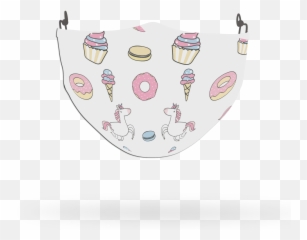 Unicorn Pattern Cupcakes and Donuts Face Covering Print 1 - Dot Emoji