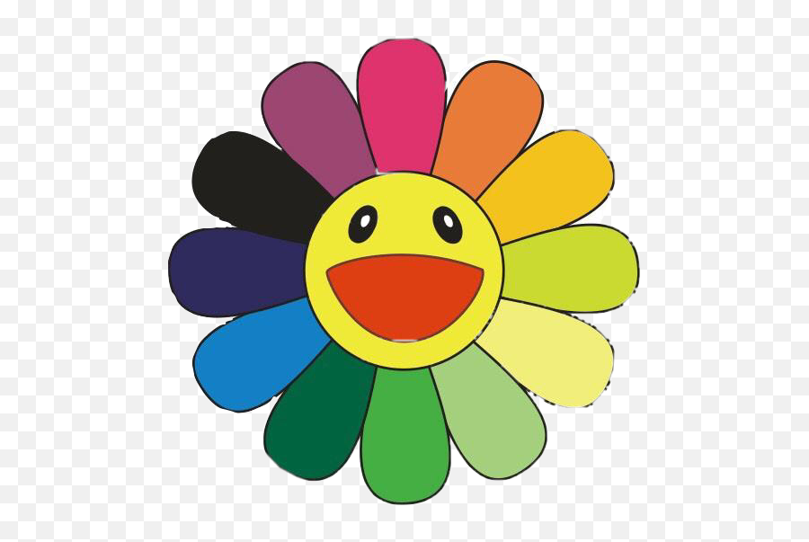 Takashimurakami Rainbow Flower Sticker By Ivy - Sunflower Rainbow Logo Emoji,Flower Smile Emoji