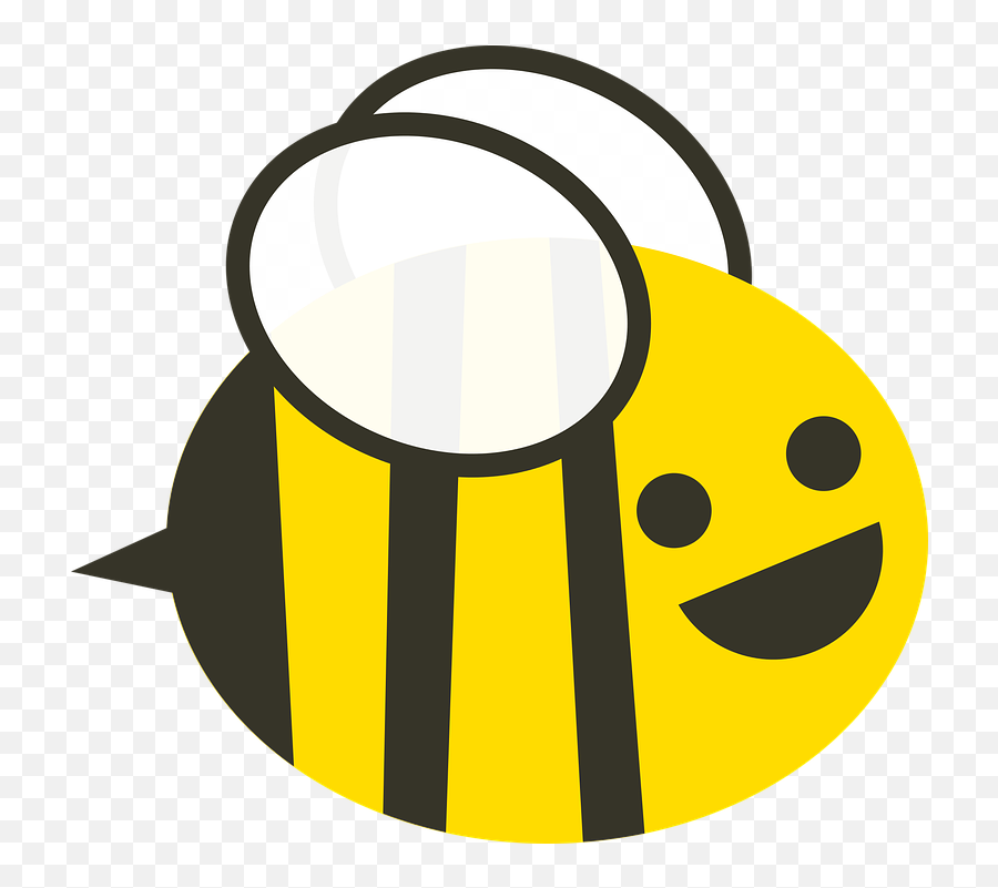 Bee Black Buzz - Cartoon Bee Vector Art Emoji,Bee Emoticon