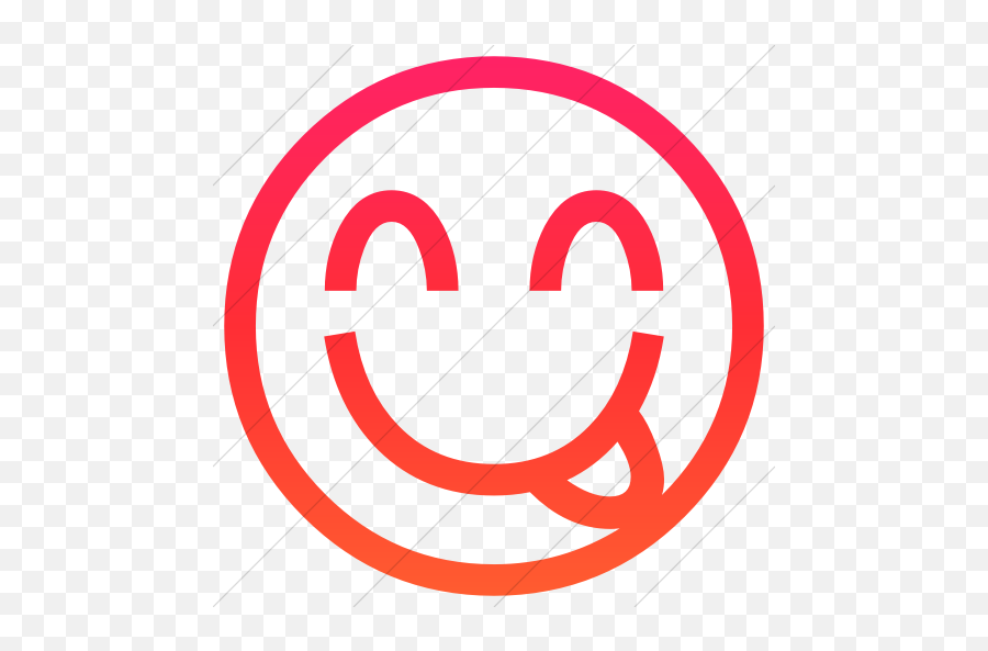 Orange Gradient Classic Emoticons Face - Emoji Domain,Face Savouring Delicious Food Emoji