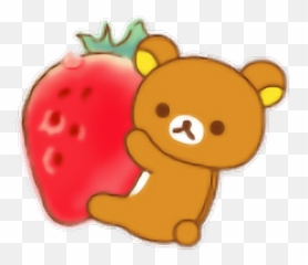 Rillakkuma Japanese Character - Strawberry Rillakuma Emoji