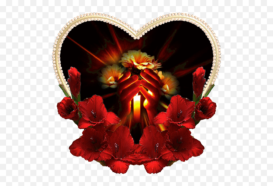 Heart Coeur Flowers Fleurs Image Gif Anim Love Valentine - Obrazki Na Dobranoc Ruchome Emoji,Emoji Coeur