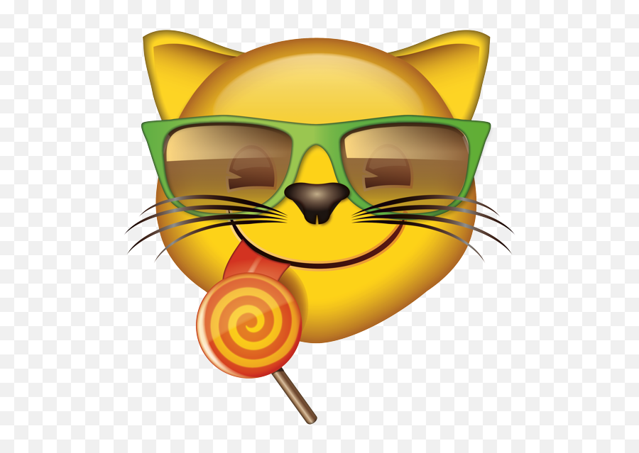 Emoji - Cat Sunglass Emoji,Candy Emoji