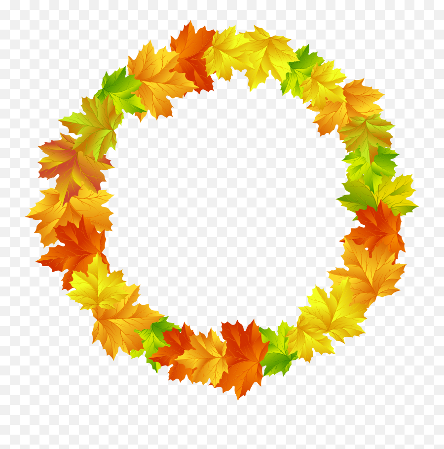 Thanksgiving Leaves Border Png Fall Leaves Clipart Frame - Fall Leaves Round Border Emoji,Leaves Emoji