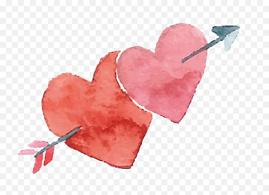 Watercolor Brush Strokes Png - Heart Valentines Day Watercolor Painting Emoji,Valentines Day Emoji