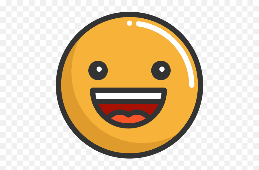 Happy Emoticons Emoji Feelings Smileys Icon - Wide Grin,Wow Emoticon