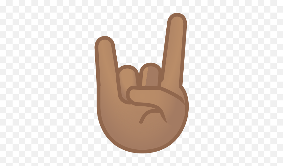 Sign Of The Horns Emoji With Medium Skin Tone Meaning - Brown Rock On Emoji,On Emoji