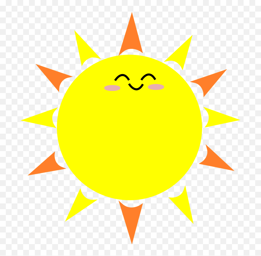 Happy Sun Clip Art At Vector Clip Art - Cartoon Sun With Cartoon Sun Image Black Background Emoji,Sun Bird Emoji