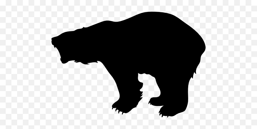 Bear Roaring Sticker - Silhouette Roaring Bear Emoji,Leaf Snowflake Bear Earth Emoji