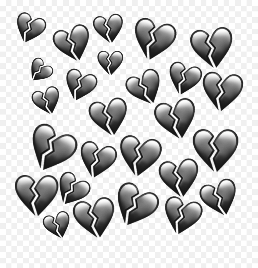 Black Heart Hearts Heartbroken Emoji Emojis Aesthetic - Black Heart Broken Emoji,Heartbroken Emoji