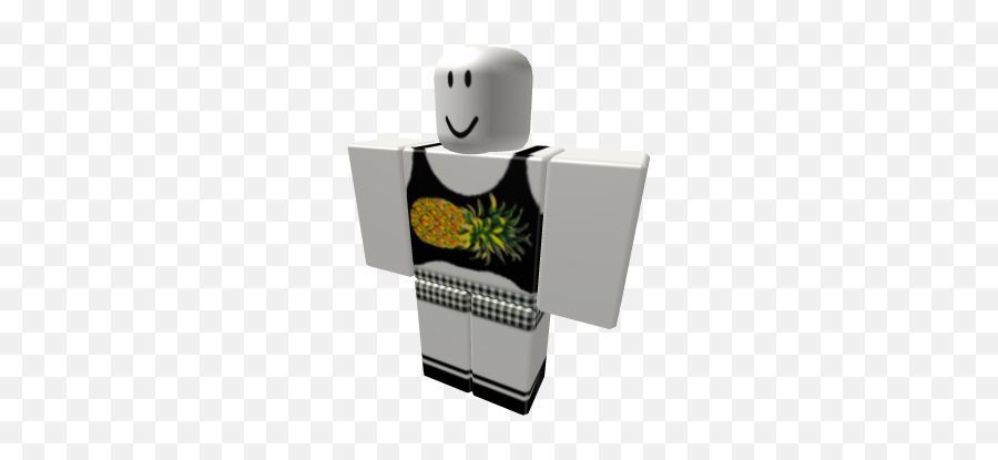 Tank Top With Black White Shorts - Billie Eilish Roblox Outfit Emoji,Pineapple Emoticon